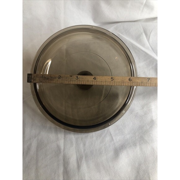 Vintage Pyrex USA Round Replacement Lid Brown Amber Glass V-1-C Visions 6.25" - Picture 3 of 5